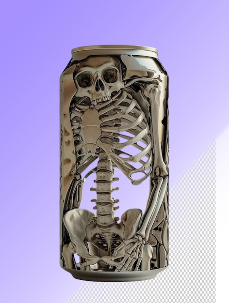 PSD uma lata de esqueleto com um esqueleto nele