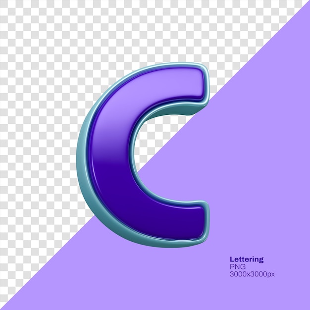 uma letra c roxa e azul é exibida em um fundo roxo