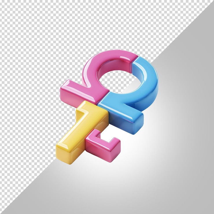 PSD uma letra colorida colorida vermelha e azul colorida 3d uma