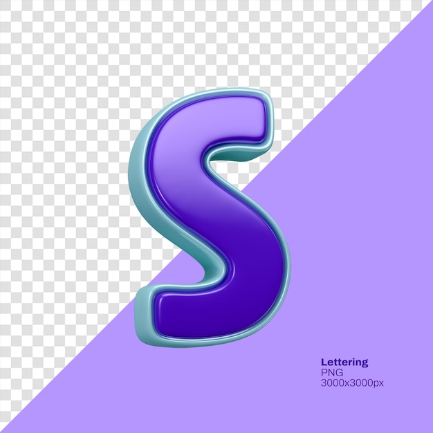 uma letra roxa e azul s é exibida em um fundo roxo