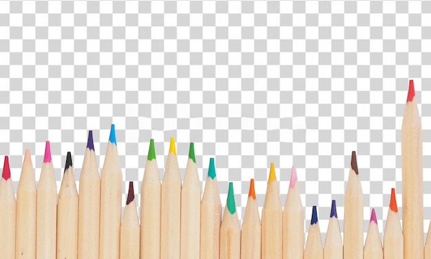 Uma linha de lápis de cor com a palavra "lápis" no topo.