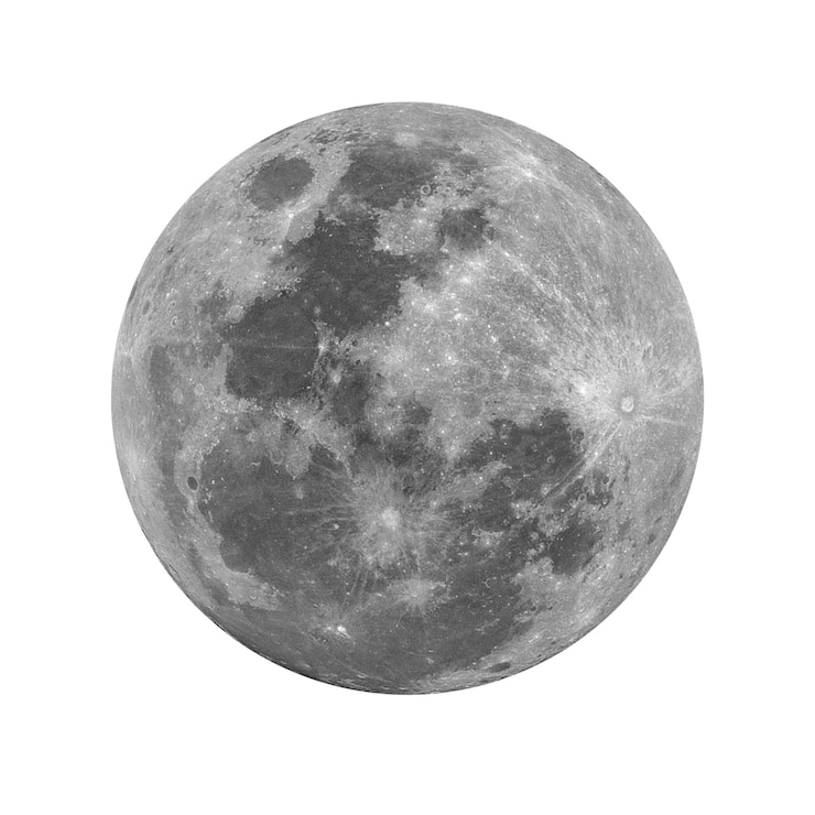 PSD uma lua cheia com um padrão azul e cinza