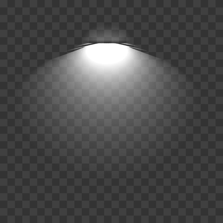 PSD uma luz brilhante sobre um fundo transparente