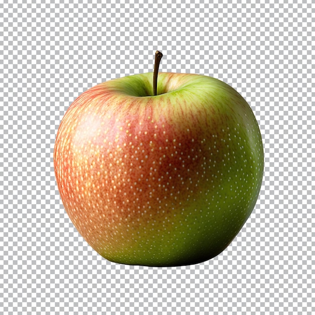 Uma maçã inteira é isolada no caminho de recorte de maçã fresca madura de fundo transparente