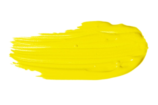 uma mancha de tinta amarela em um fundo em branco