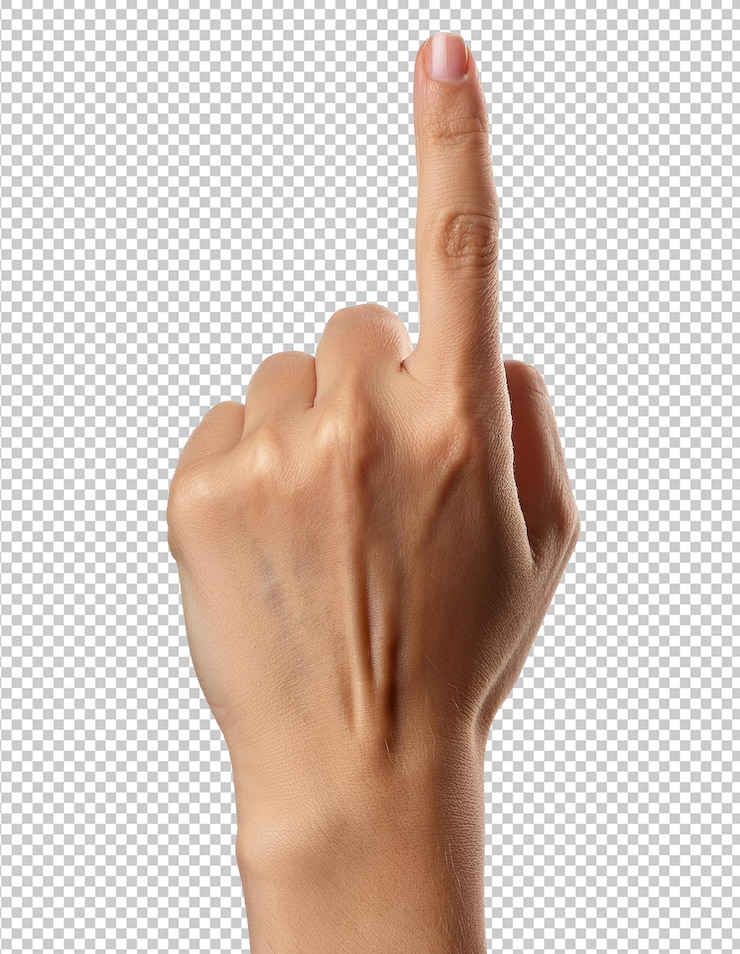 PSD uma mão com um dedo apontando para a direita