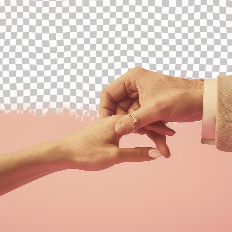 PSD uma mão de pessoa está tocando outra mão com um fundo rosa