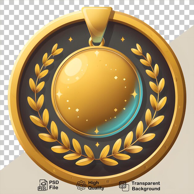 PSD uma medalha com um ouro sobre um fundo transparente