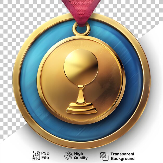 PSD uma medalha com um ouro sobre um fundo transparente