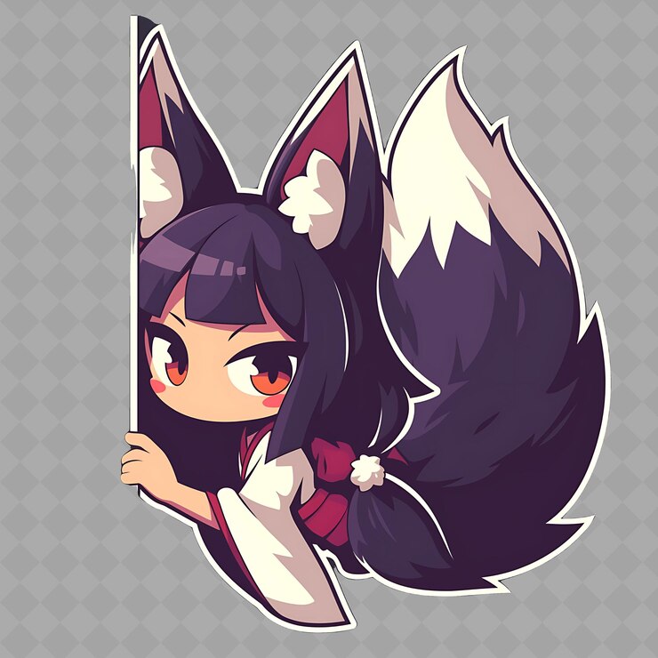 PSD uma menina com um lobo nas costas olha pela janela