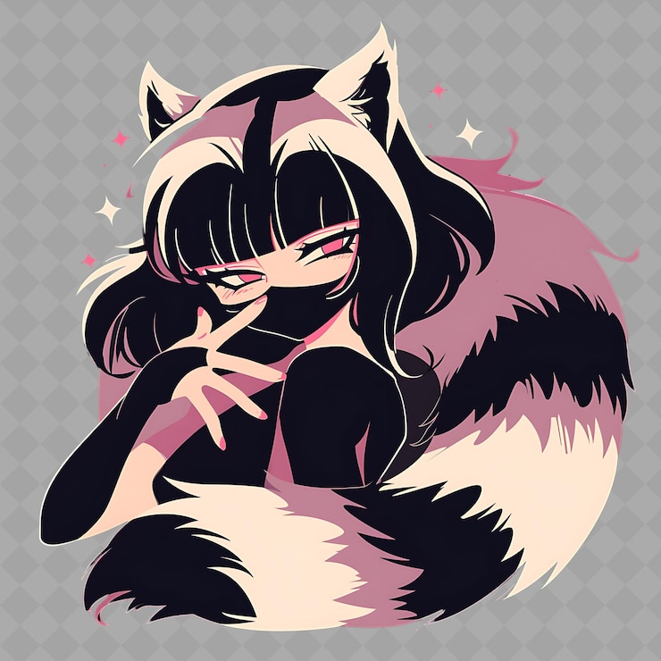 PSD uma menina com um lobo nas costas senta-se em frente a um fundo grungy