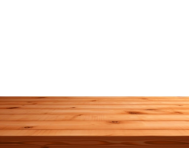 PSD uma mesa de madeira com fundo branco