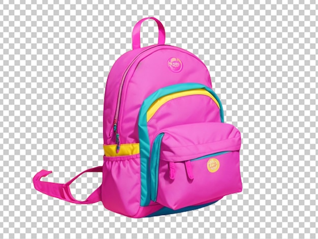 PSD uma mochila escolar com cores brilhantes