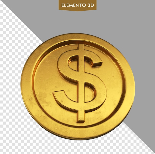 Uma moeda de ouro com um cifrão