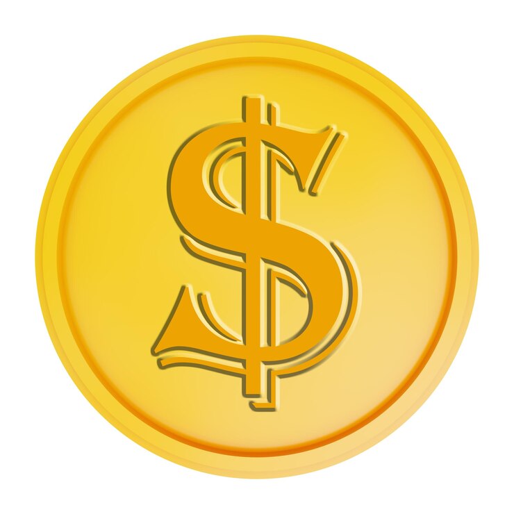 PSD uma moeda de ouro com um sinal de dólar
