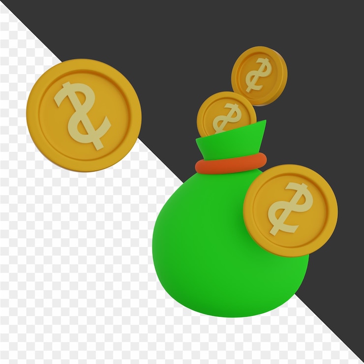 PSD uma moeda verde e dourada com um sinal de dólar