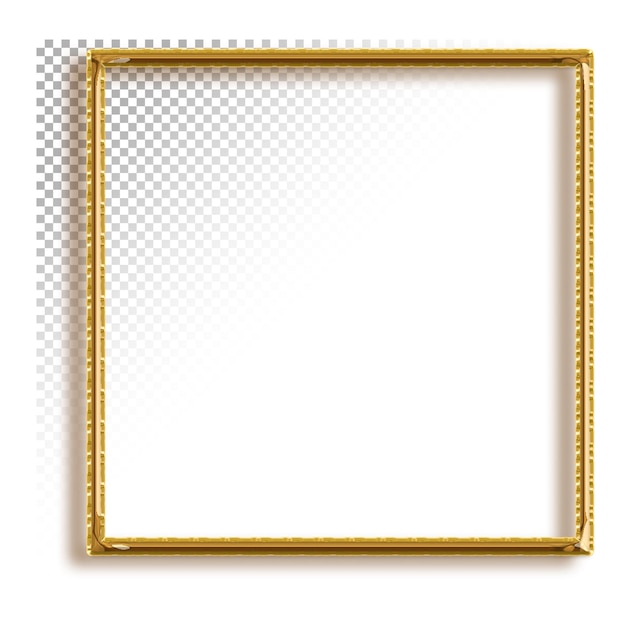 uma moldura de ouro em um fundo transparente.