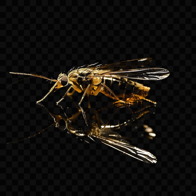 Uma mosca morta com uma mosca no corpo
