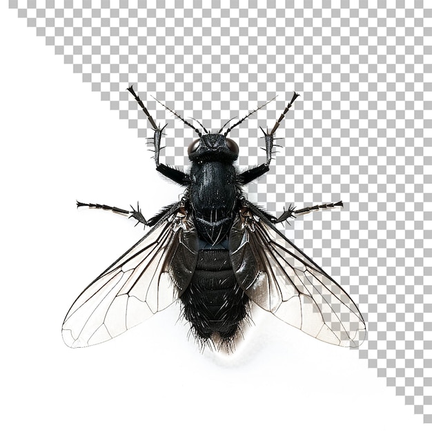 uma mosca que está em um fundo branco