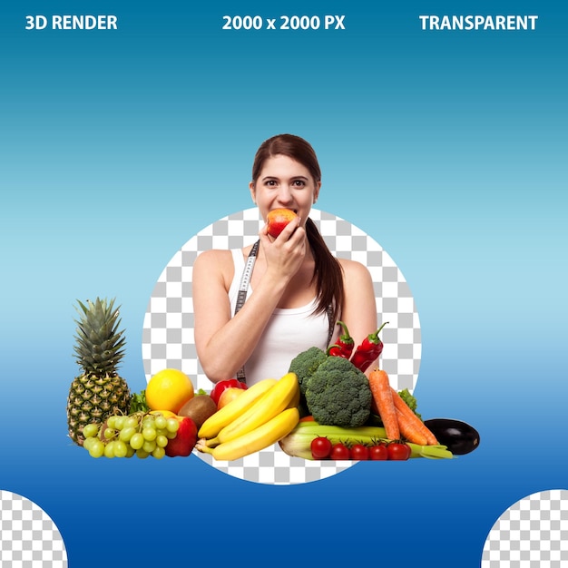 Uma mulher a exercitar-se no ginásio a fazer dieta.