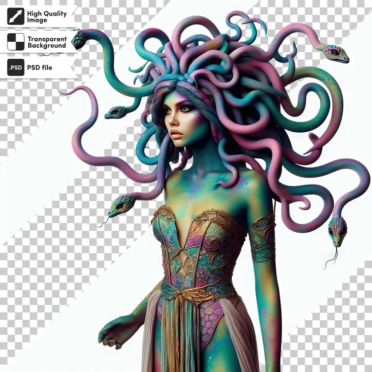 PSD uma mulher com cabelos coloridos e uma foto de uma mulher com cabelo longo