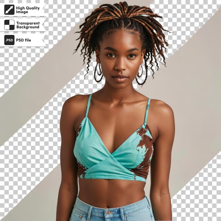 PSD uma mulher com dreadlocks no cabelo