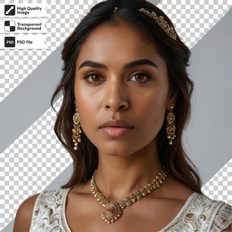PSD uma mulher com um colar que diz "natural"
