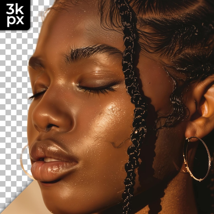 PSD uma mulher com um estilo de cabelo trançado