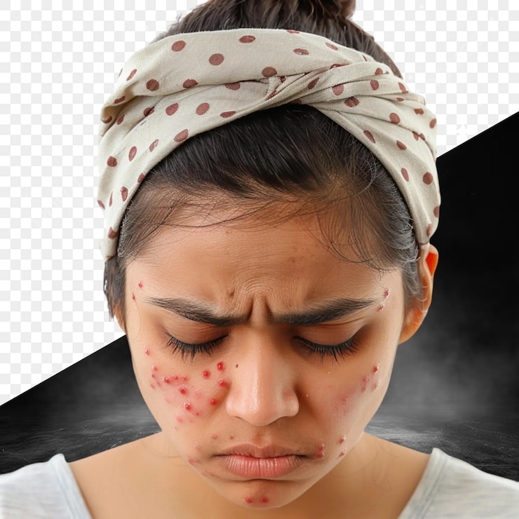 PSD uma mulher com um lenço na cabeça e as palavras "make up" sobre ele