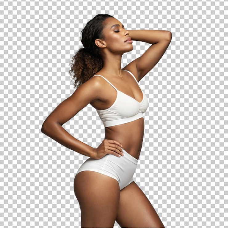 PSD uma mulher com um top preto que diz natural