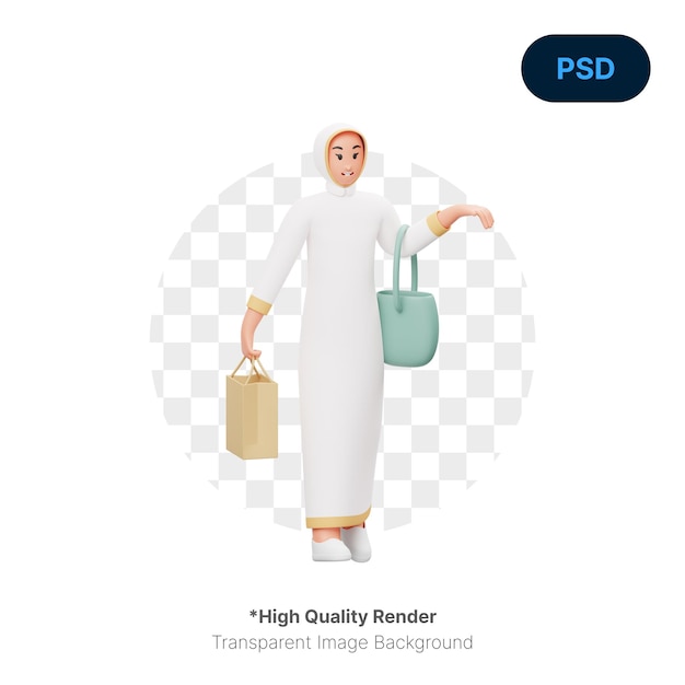 Uma mulher em uma roupa branca com a palavra alta qualidade nela