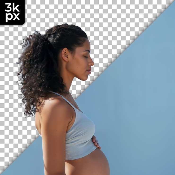 PSD uma mulher grávida com um código que diz grávida