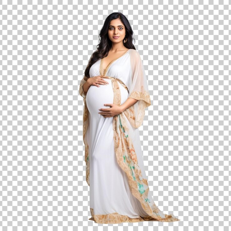 PSD uma mulher grávida com um fundo branco