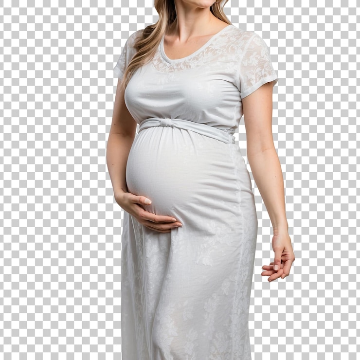 PSD uma mulher grávida está de pé na frente de uma grade com um padrão da imagem de uma pessoa grávida