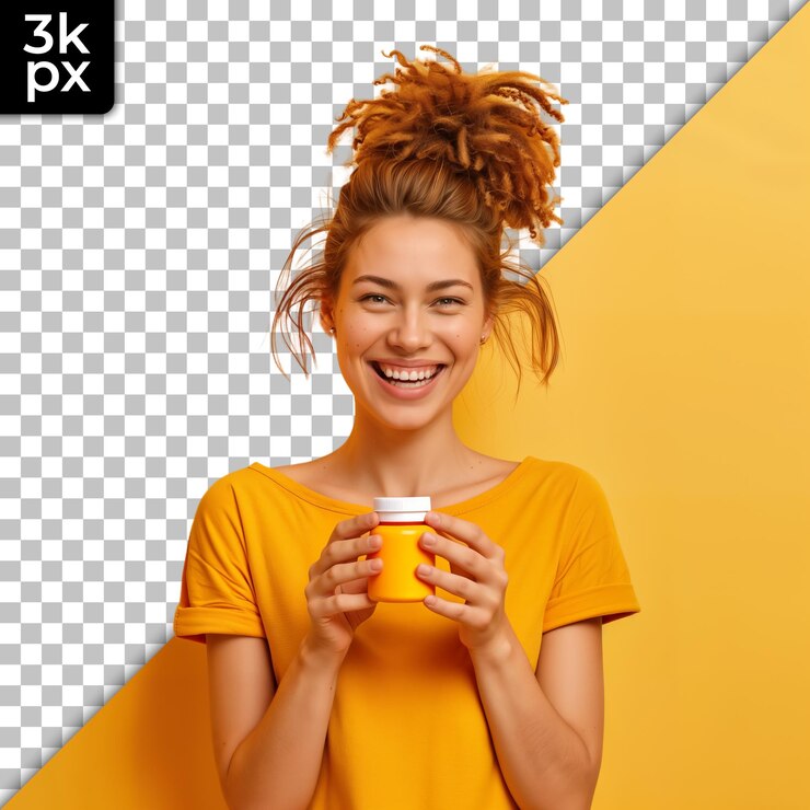 PSD uma mulher segurando uma chávena de café e uma foto de uma mulher pegando uma chácara