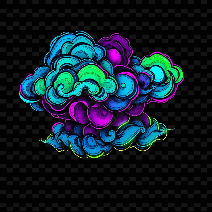 PSD uma nuvem colorida com as cores do arco-íris