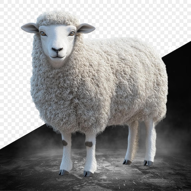 uma ovelha é mostrada em preto e branco