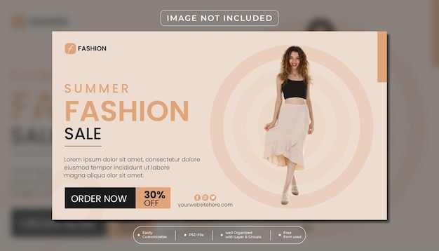 PSD uma página da web para uma marca de moda de verão