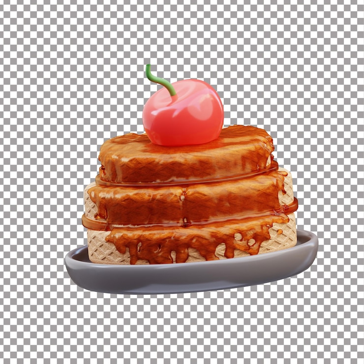 PSD uma panqueca com fileira de cereja