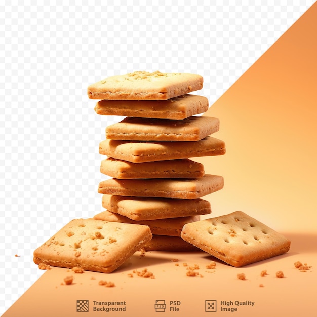 uma pilha de biscoitos com uma foto de um biscoito nele