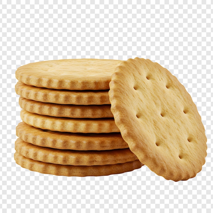PSD uma pilha de biscoitos redondos dourados