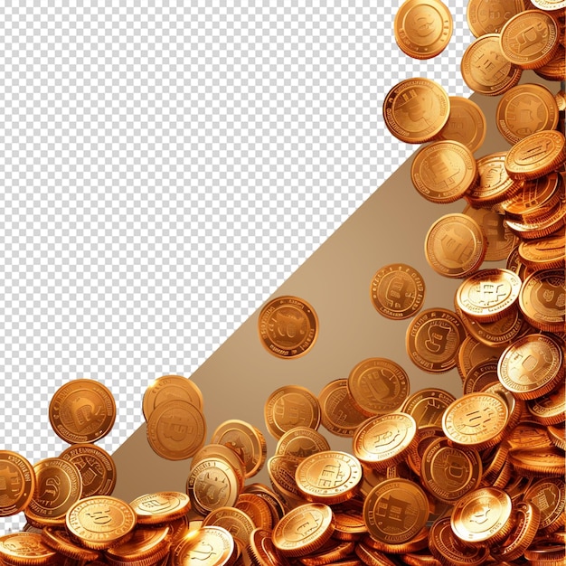 Uma pilha de moedas de ouro batidas