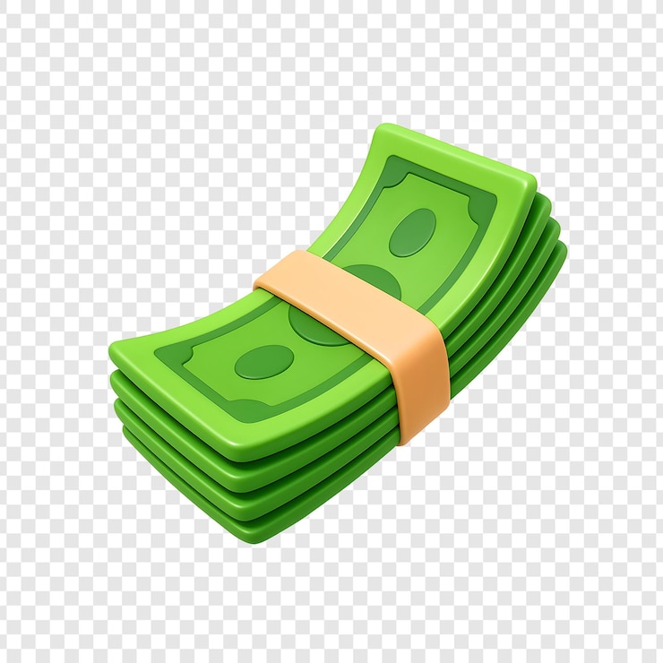 PSD uma pilha de notas verdes.