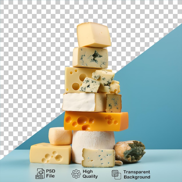 PSD uma pilha de queijo isolada em fundo transparente inclui arquivo png