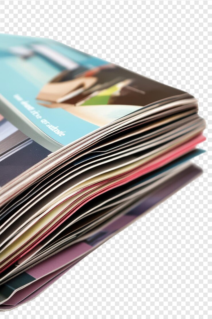 PSD uma pilha de revistas com a palavra " citação " na frente
