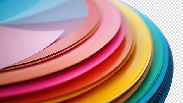 Uma pilha vibrante de discos de vinil coloridos exibidos em ventilação perfeita para amantes da música e desenhos retrô