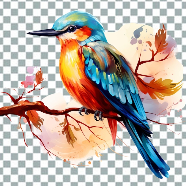 PSD uma pintura de pássaro azul com um pássaro azuis em um ramo pássaro azuis download png