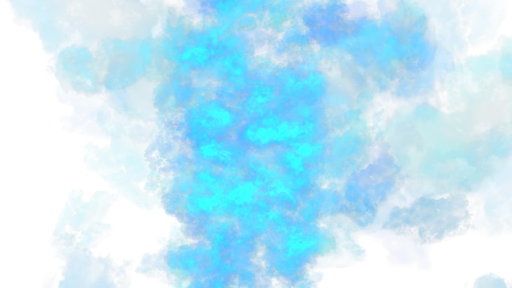 PSD uma pintura de um céu azul com nuvens e um objeto azul