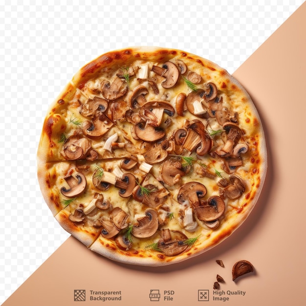 Uma pizza com cogumelos e cogumelos