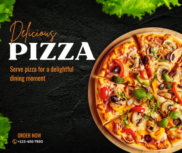 Uma pizza deliciosa.
